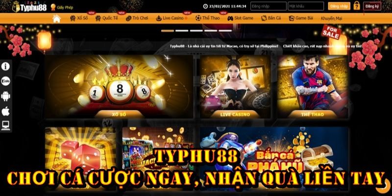 Typhu88 – chơi cá cược ngay, nhận quà liền tay